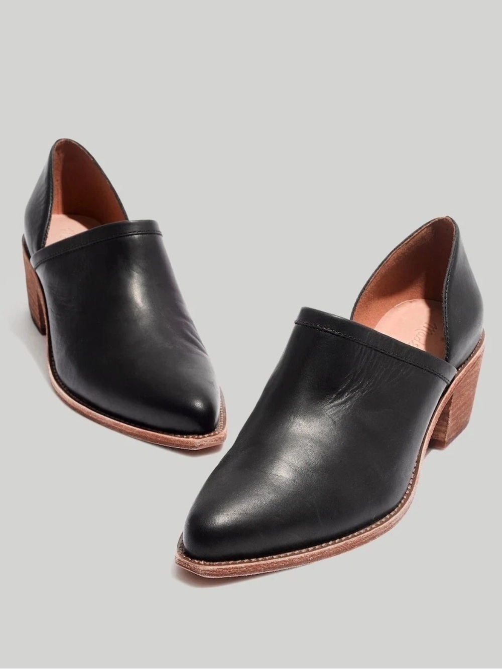 Madewell Black Leather The Brady Lowcut Bootie Pointed Toe Size 7